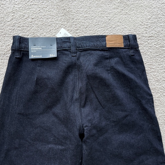 American Eagle Jeans Womens Stovepipe High Rise Dark Indigo Wash Stretch Denim 2 - Picture 8 of 11